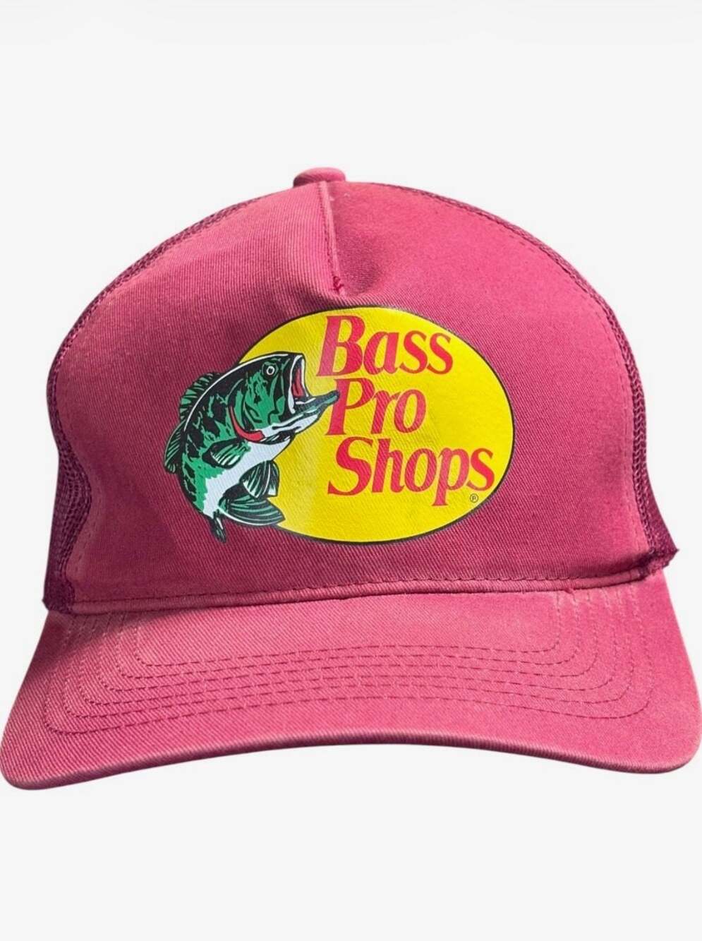 Bass Pro Shops Gone Fishing Pink Mesh Trucker Snapback Hat